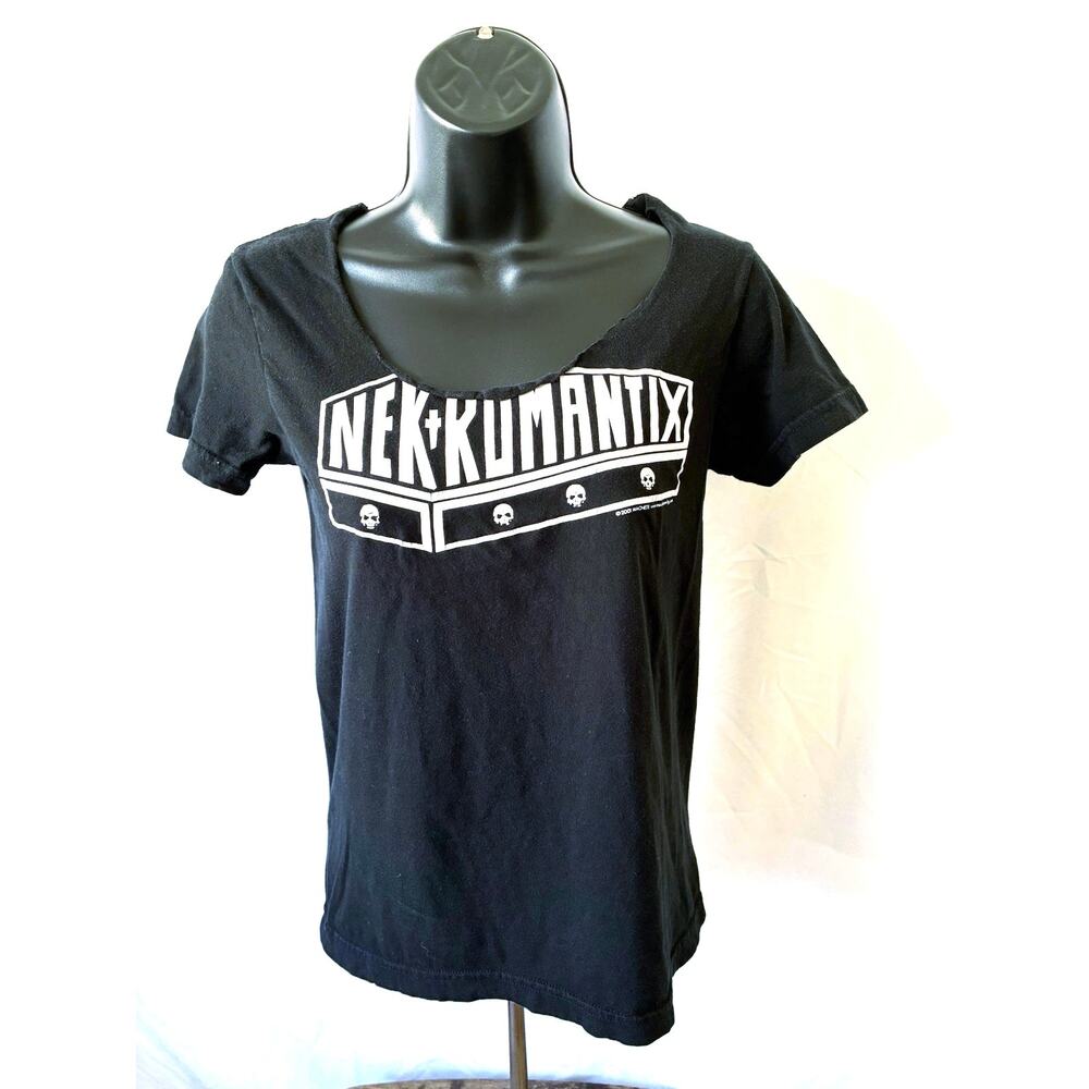 Nekromantix Band T-Shirt Women’s Black Psychobilly Punk Rock Tee Cut Neck